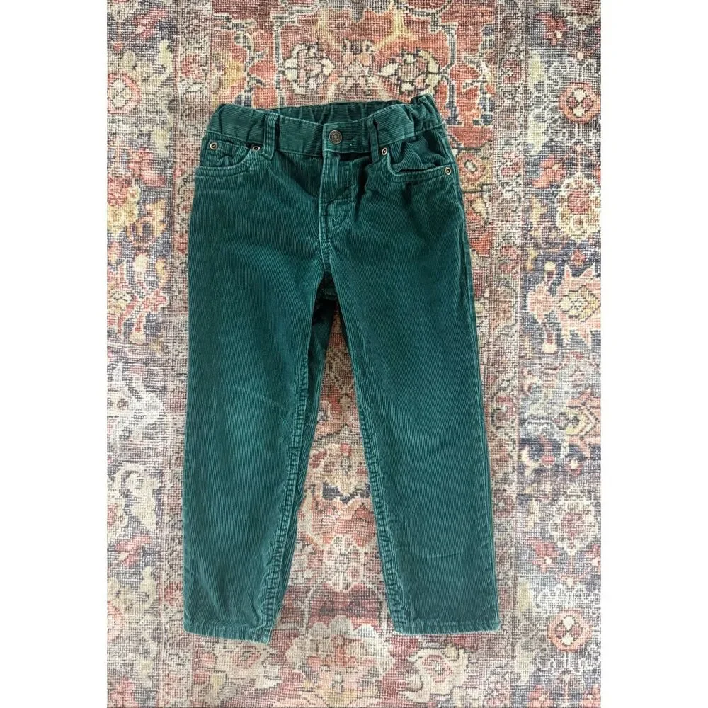 Carter’s 4T Toddler Boys Green Corduroy Straight Leg Pants